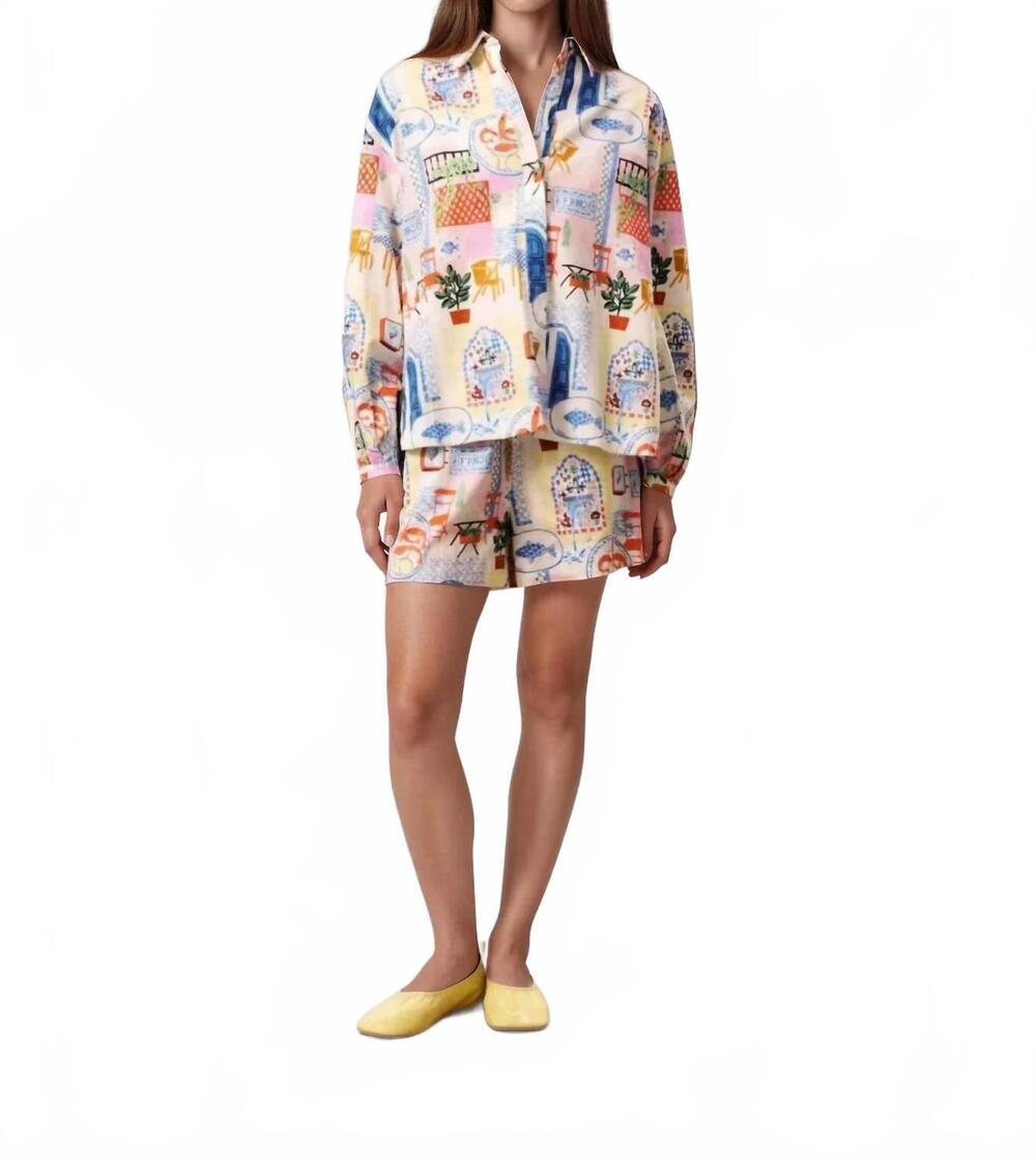 NEW FRNCH topaze water's edge shirt in multi